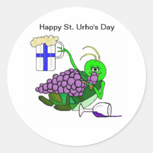 Stickers St. Urho's Day avec Grasshopper ivre