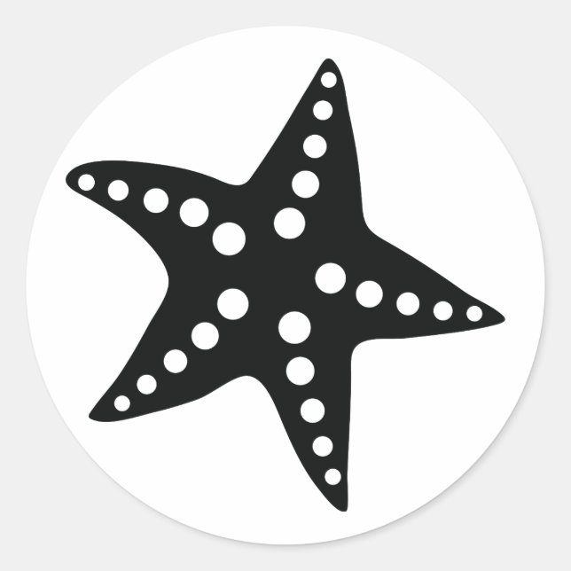 Stickers Starfish noir pour le thème de plage trop (Devant)