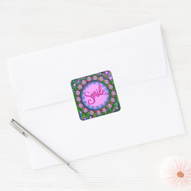 Stickers Stickers Smile Whimsical Purple Fun Inspi (Enveloppe)