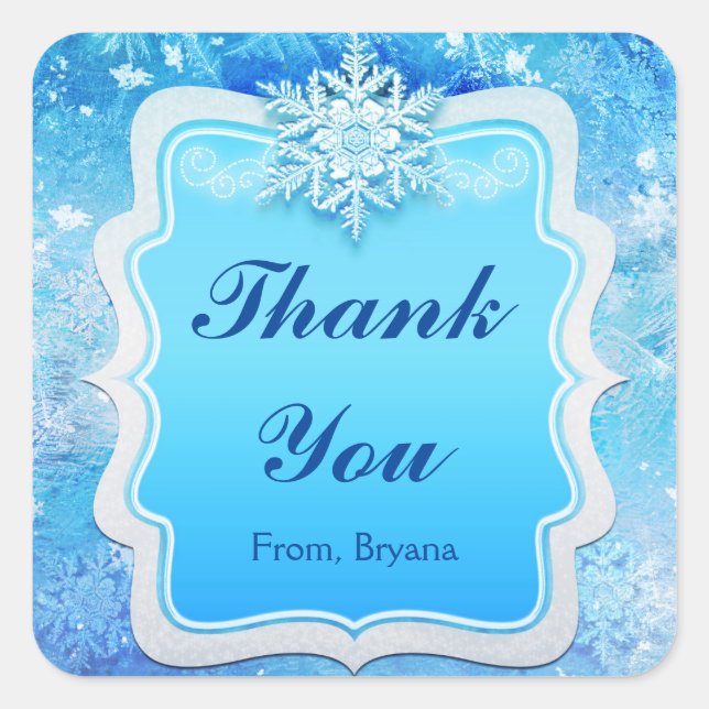 Stickers Stickers Snowflake de glace gelée hiver W (Devant)