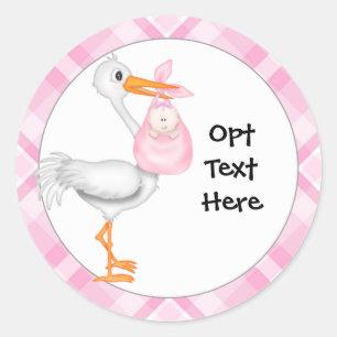 Stickers Stork & Baby Girl