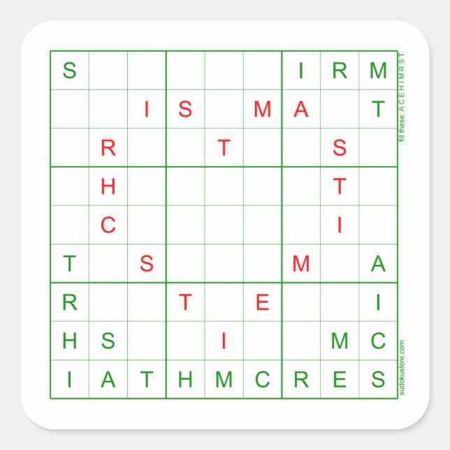Stickers Sudoku - Coeur de Noël (Devant)