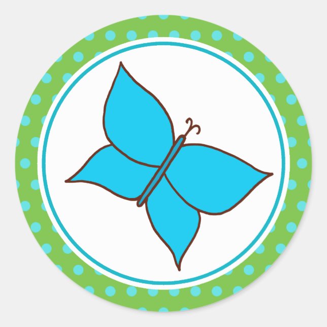 Stickers Summer Blue Butterfly Party (Devant)