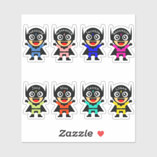 Stickers Super Hero Personnalisé à plusieurs noms