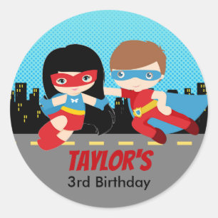 Stickers Superhero Anniversaire Fête Faveurs