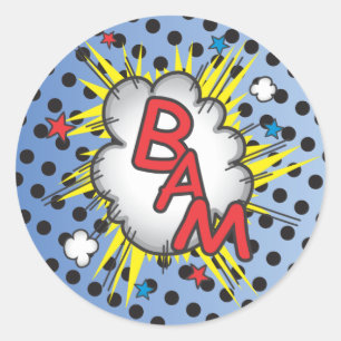Stickers Superhero Comic Book, Bam !