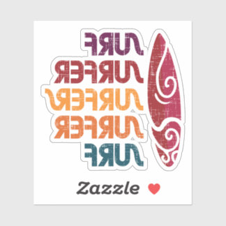 Stickers surf Surfer Rétro Inverti Texte