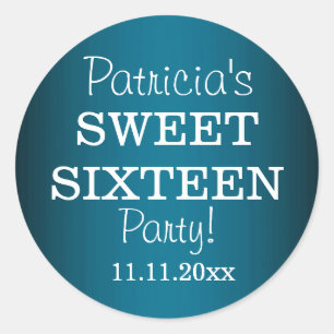 Stickers Sweet 16 Soirée : Métallic Bleu