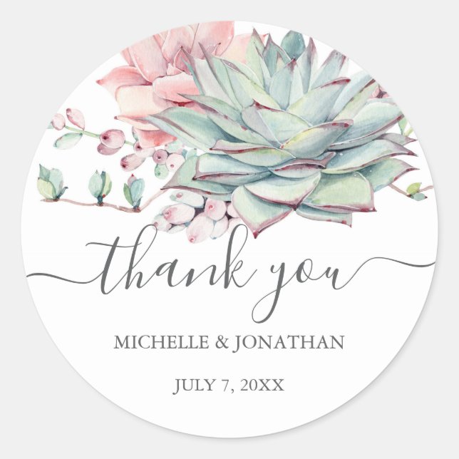Stickers Sweet Succulent Merci Favor (Devant)