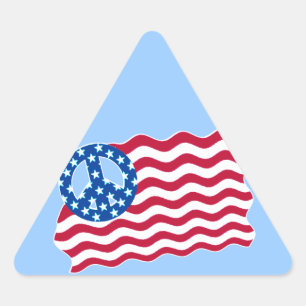 Stickers Symbole de Paix du drapeau américain