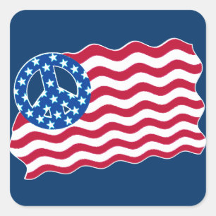 Stickers Symbole de Paix du drapeau américain