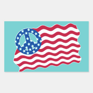 Stickers Symbole de Paix du drapeau américain