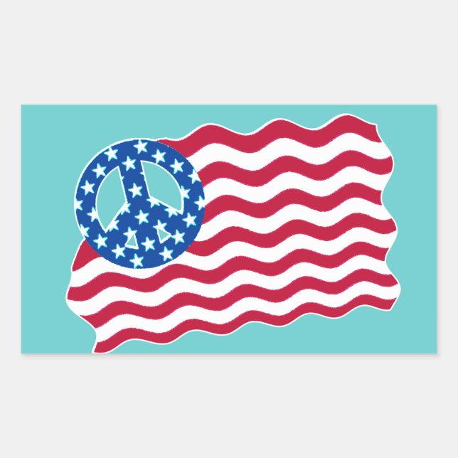 Stickers Symbole de Paix du drapeau américain (Devant)