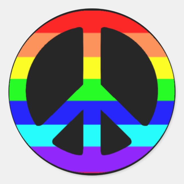 Stickers Symbole de Paix gay pride (texte facultat (Devant)