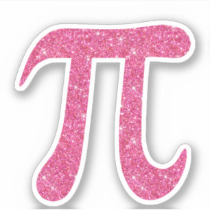 stickers symbole pi parties scintillant rose