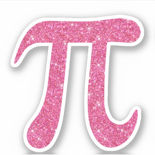 stickers symbole pi parties scintillant rose (Devant)