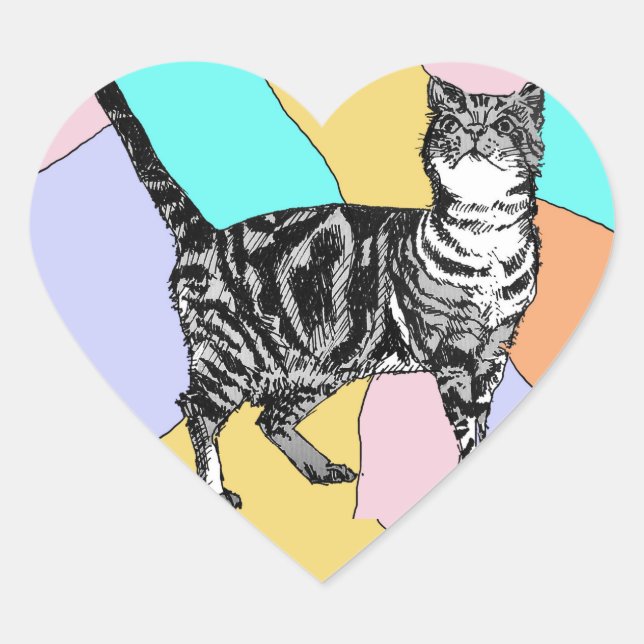 Stickers Tabby Cat Mint Cute cats animaux ensemble (Devant)