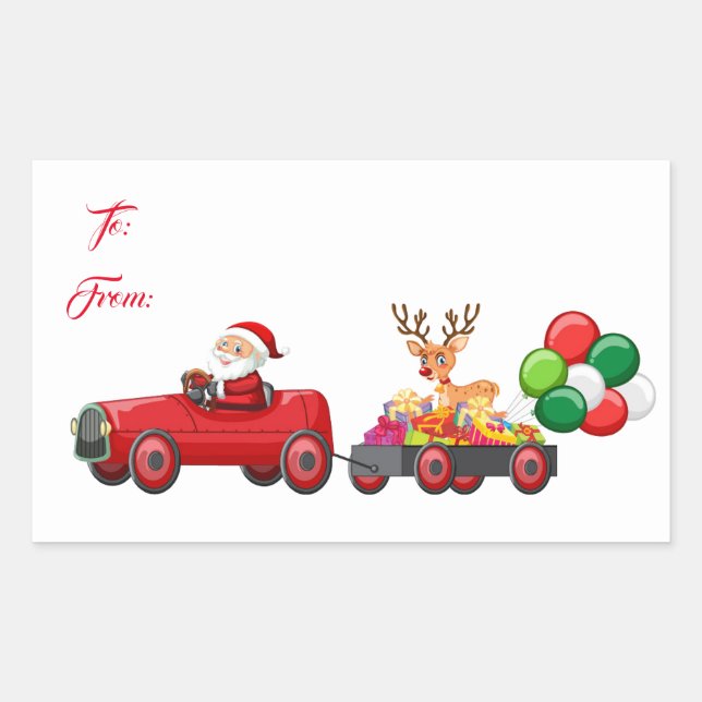 Stickers Tag Cadeau Père Noël (Devant)