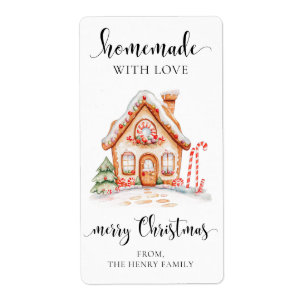 Stickers Tag Fabriqué maison avec amour Noël