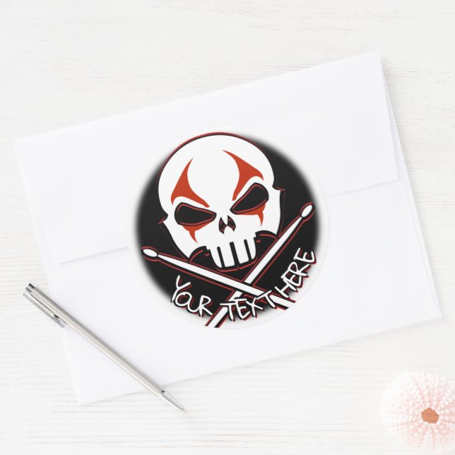 Stickers tambour Stickers Rock & Roll Personnalisé (Enveloppe)