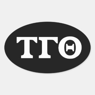 Stickers Tau Gamma Theta Oval - Blanc sur Noir