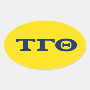 Stickers Tau Gamma Theta Oval - Bleu sur Jaune