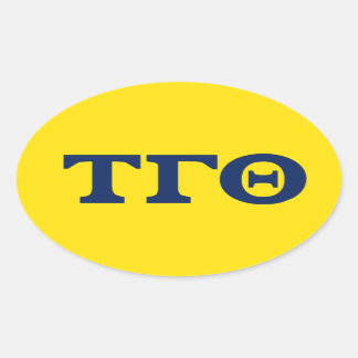 Stickers Tau Gamma Theta Oval - Bleu sur Jaune