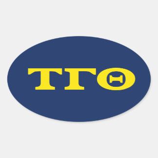 Stickers Tau Gamma Theta Oval - Jaune sur Bleu