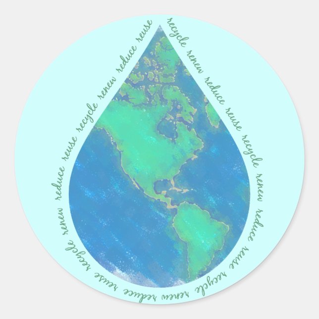 Stickers Terre goutte d'eau (Devant)