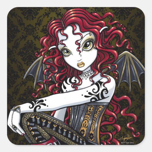 Stickers "Terri" gothique Rose Imaginaire Fée (Devant)