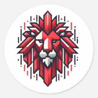Stickers tête de lion géométrique - Art gras pour