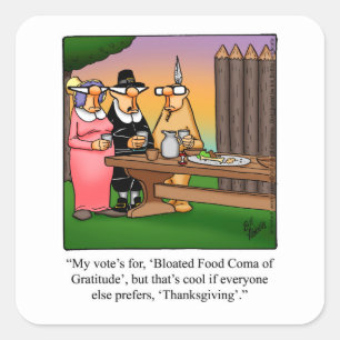 Stickers Thanksgiving drôle "Coma alimentaire"