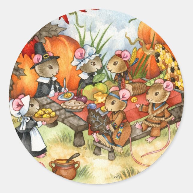 Stickers Thanksgiving Mice - Mignons (Devant)