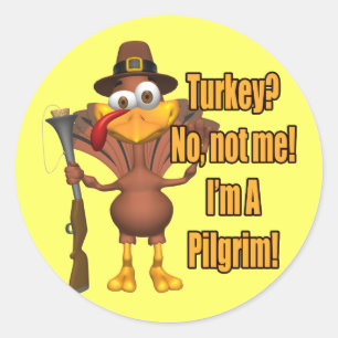 Stickers - Thanksgiving Turquie pèlerin