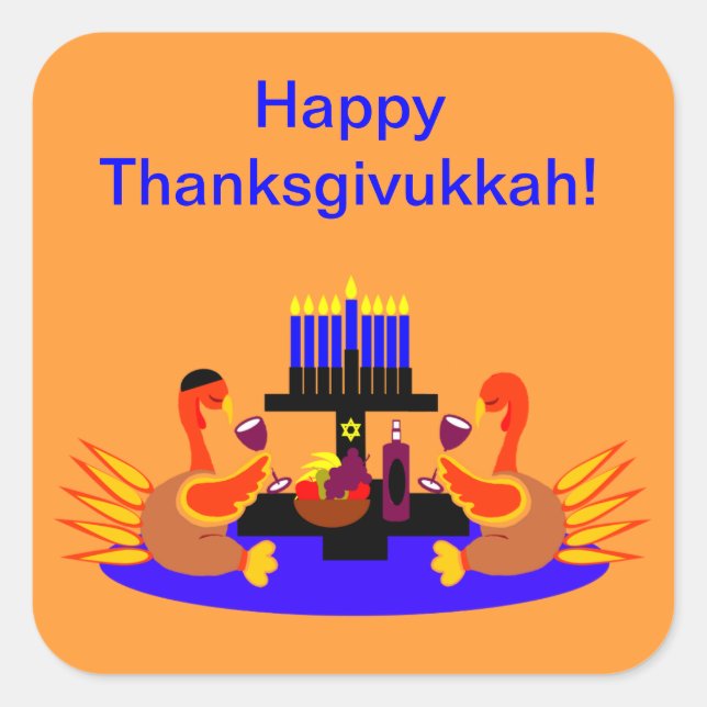 Stickers Thanksgivukkah Vin Déchets (Devant)