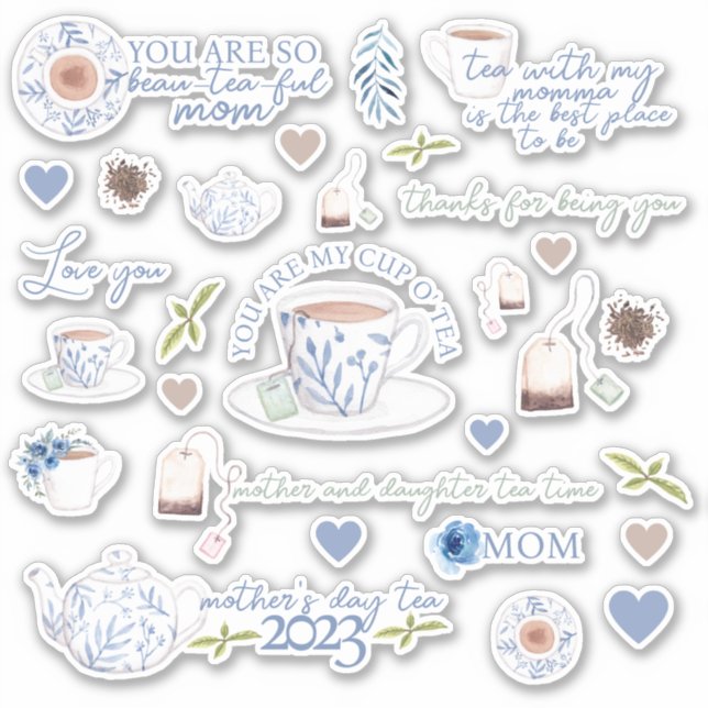 Stickers Thé Vinyle Fête des Mères (Devant)