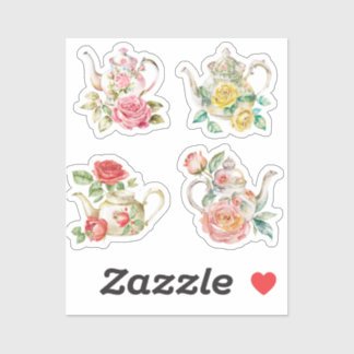 Stickers théière florale