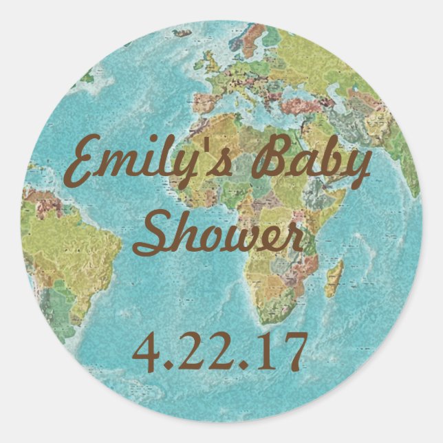 stickers thème de voyage pour baby shower (Devant)