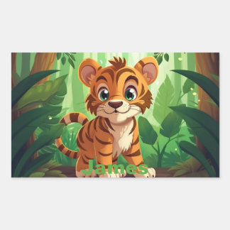 Stickers Tiger Personnalisés. Tigre de bébé en boi