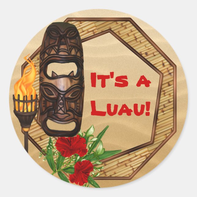 Stickers Tiki Hawaiian Luau (Devant)