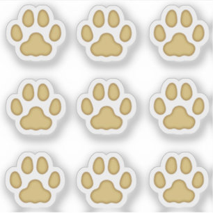 Stickers Tiny Cat Empreintes de pattes Tan Animal 
