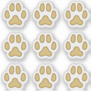 Stickers Tiny Chien Empreintes de pattes Tan Anima
