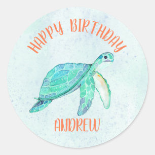 Stickers Tortue de mer   Thème de fête d'anniversa