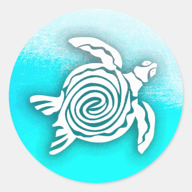 Stickers Tortue Tropicale Aqua Blue Sea (Devant)