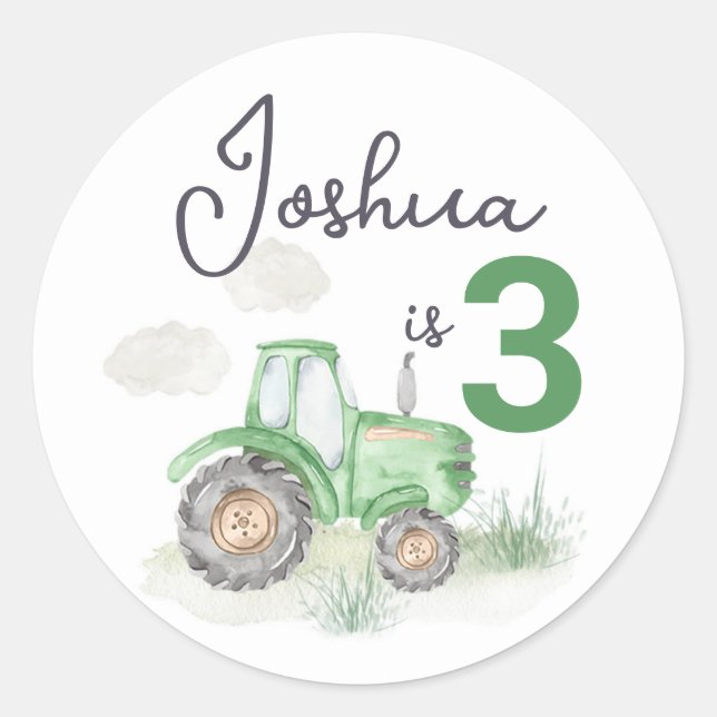 Stickers Tracteur vert personnalisé (Devant)