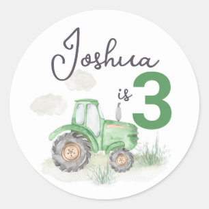 Stickers Tracteur vert personnalisé