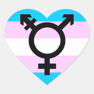 stickers Trans Pride - coeurs, avec symbole