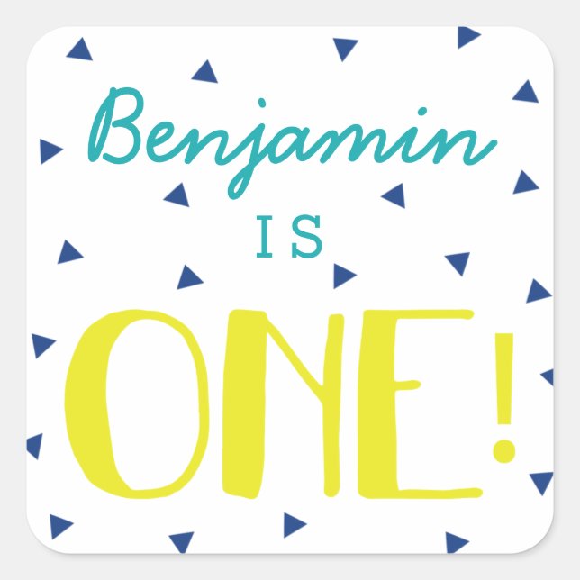 Stickers Triangle Confetti 1er Anniversaire (Devant)