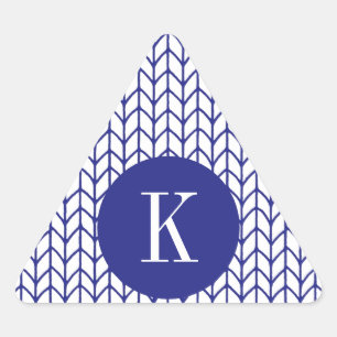 Stickers triangle KNIT LIGNE BLEUE + Initiale II