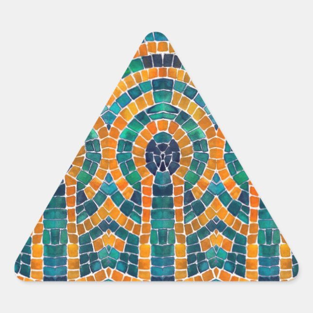 Stickers triangle MOSAIC ICONS D'OR (Devant)